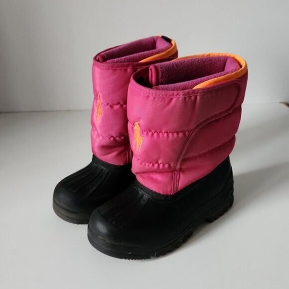 Other - POLO RALPH LAUREN | Damien Winter Snow Boots pink black girls sz 10